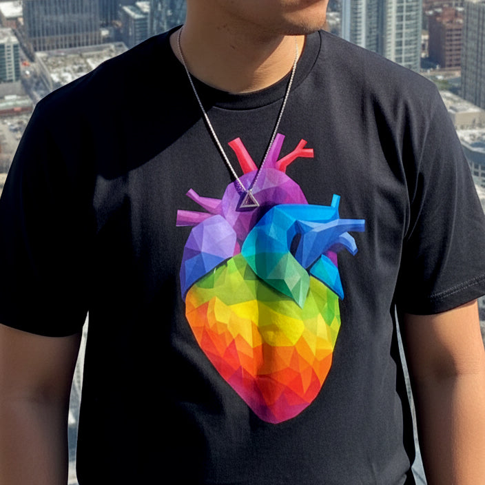 3D COLORS HEART TEE