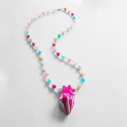 PINK HEART COLORS STONE