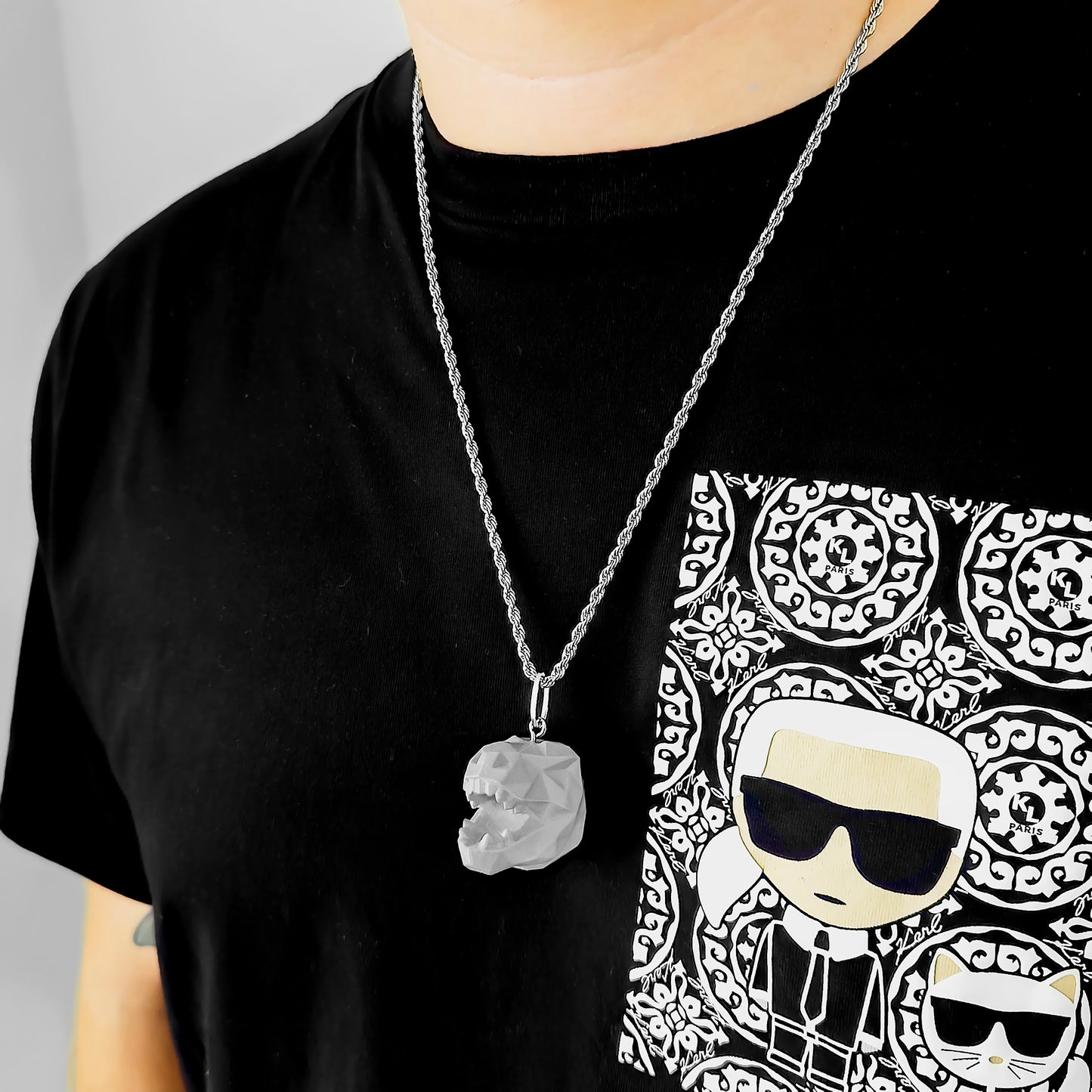 COLLAR 3D T REX GEOMETRICO