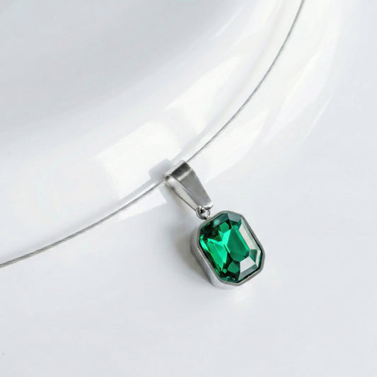 SQUARE STEEL GREEN CRYSTAL