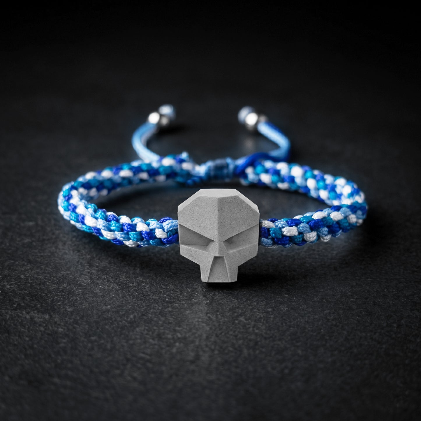 SKULL. PULSERA CALAVERA CORDON TRENZADO MULTICOLOR