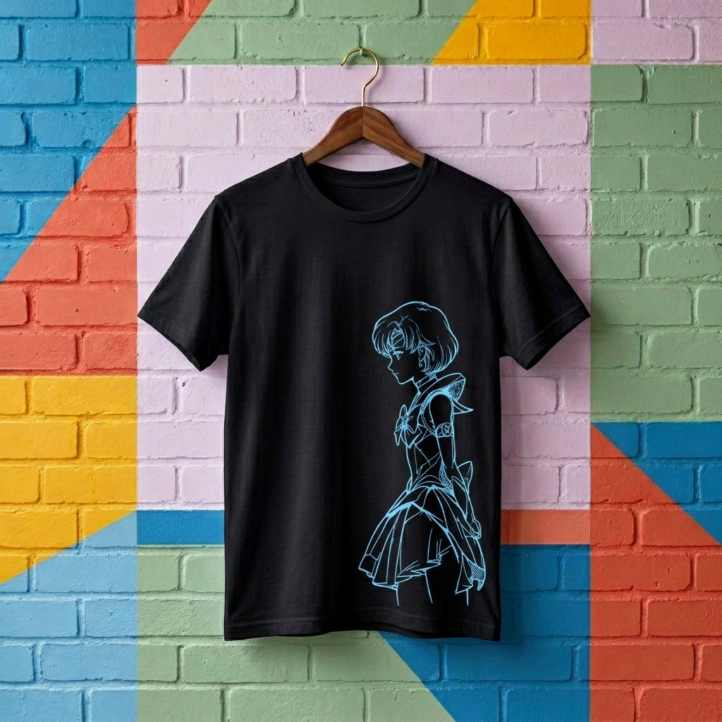 SAILOR MERCURY SKETCH PLAYERA NEGRA