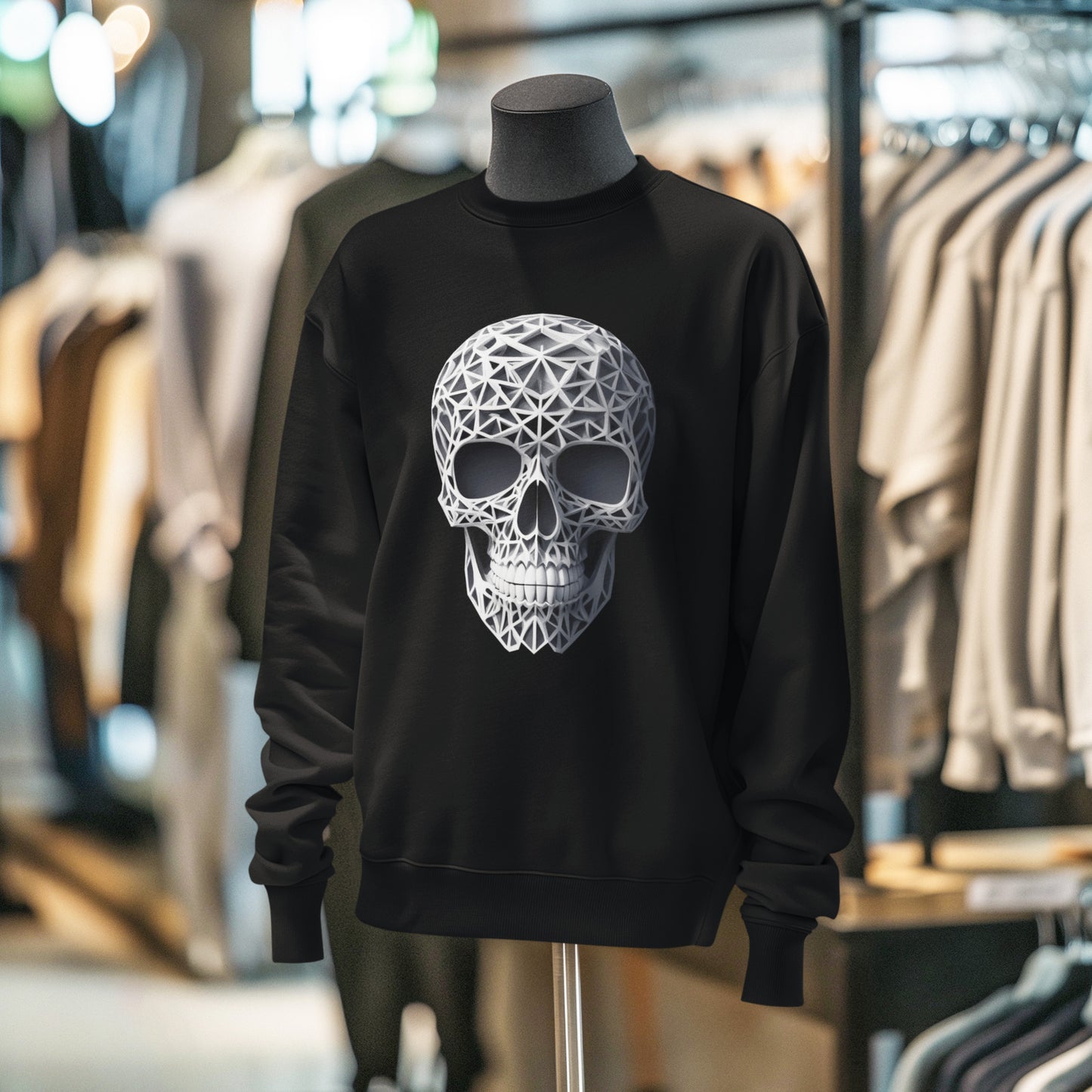 GEOMETRIC SKULL BLACK HOODIE II