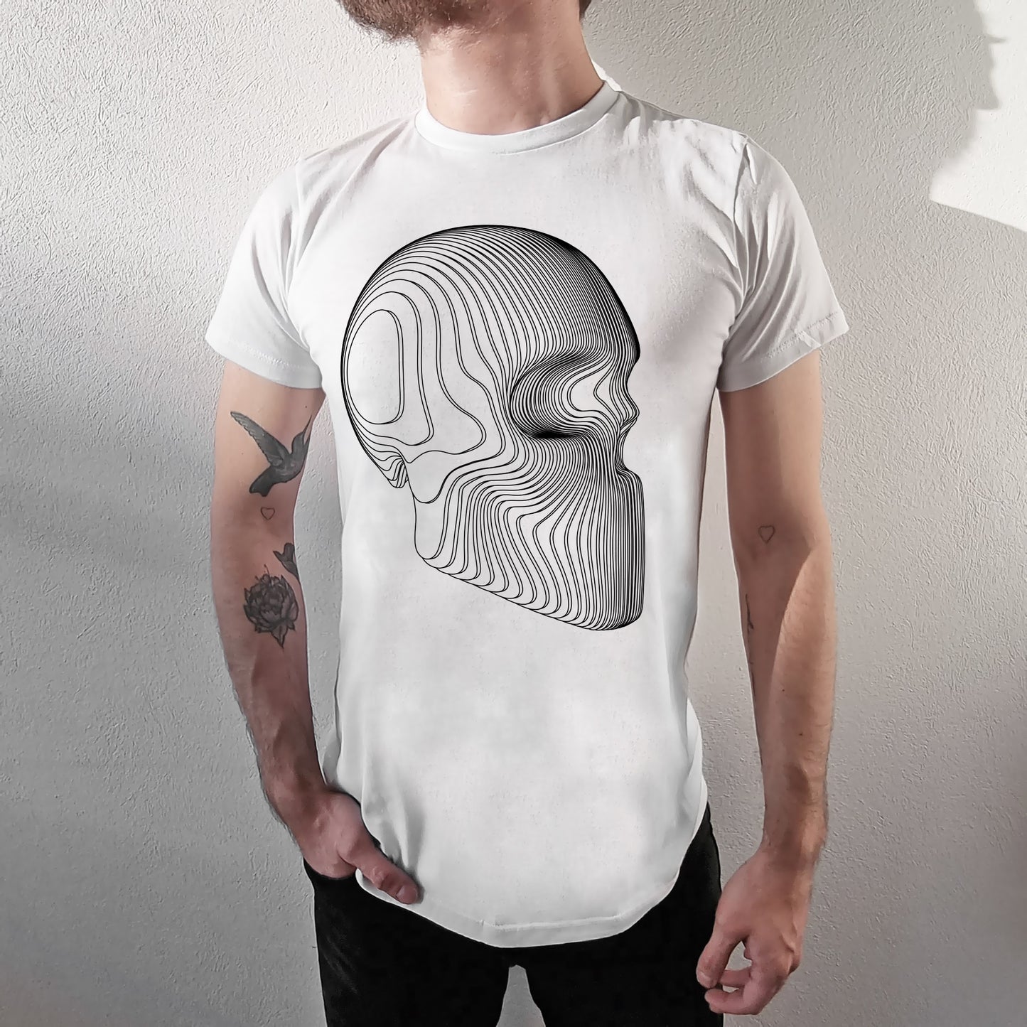 SLICED SKULL WHITE TEE