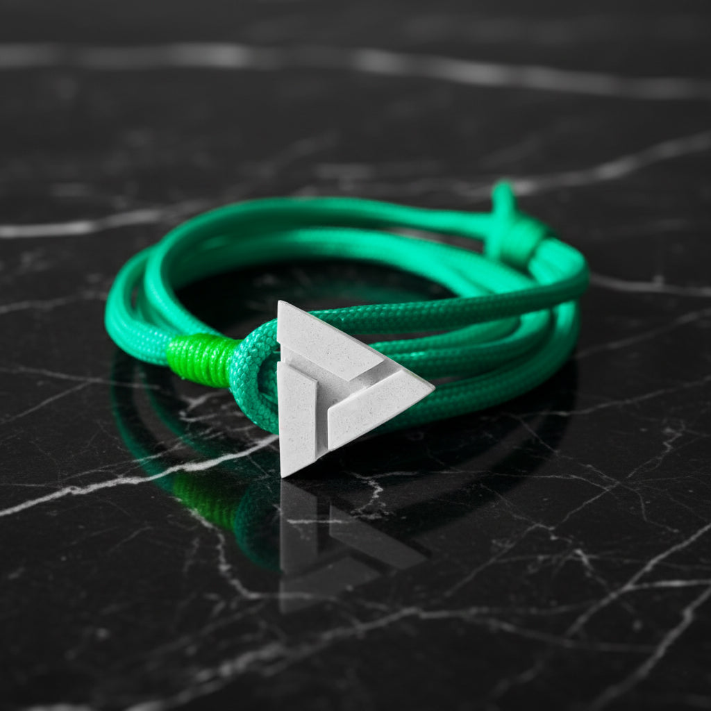 SLICED PULSERA TRIANGULO CONCRETO CORDON VERDE