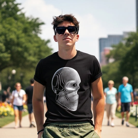 SLICED SKULL BLACK TEE