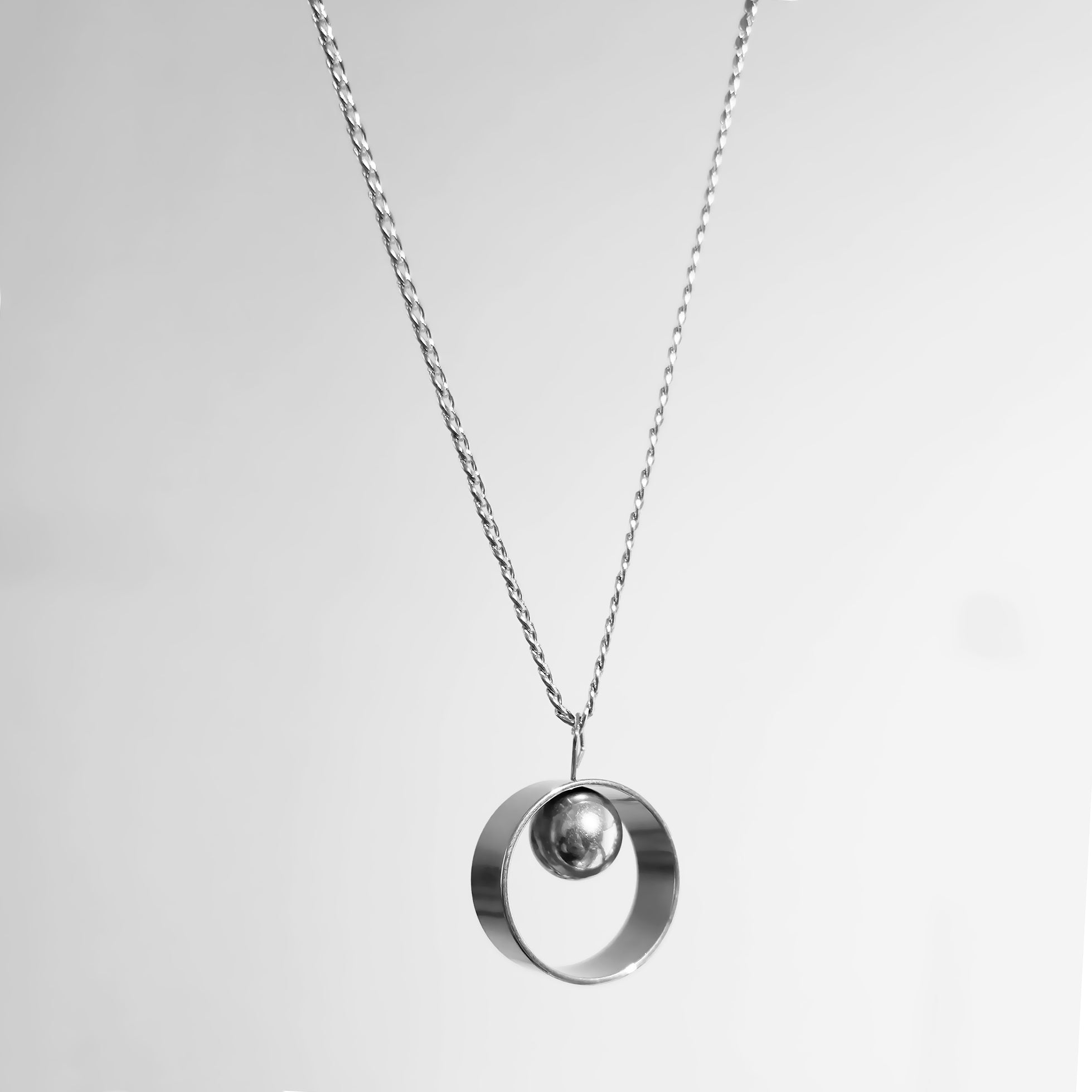 SPHERE RING STEEL NECKLACE