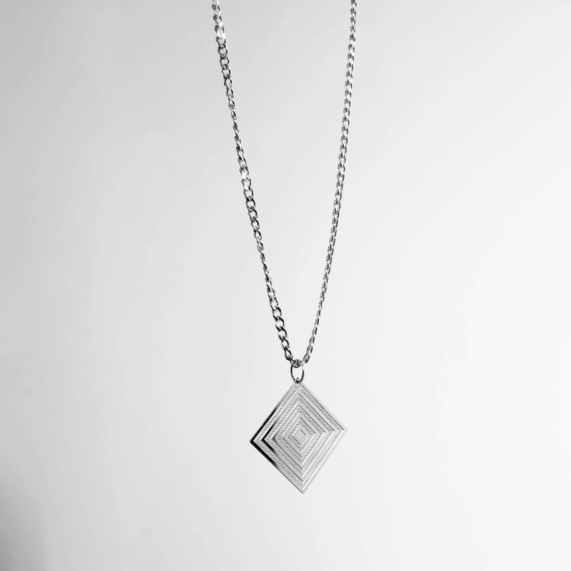 RADIAL SQUARE STEEL NECKLACE