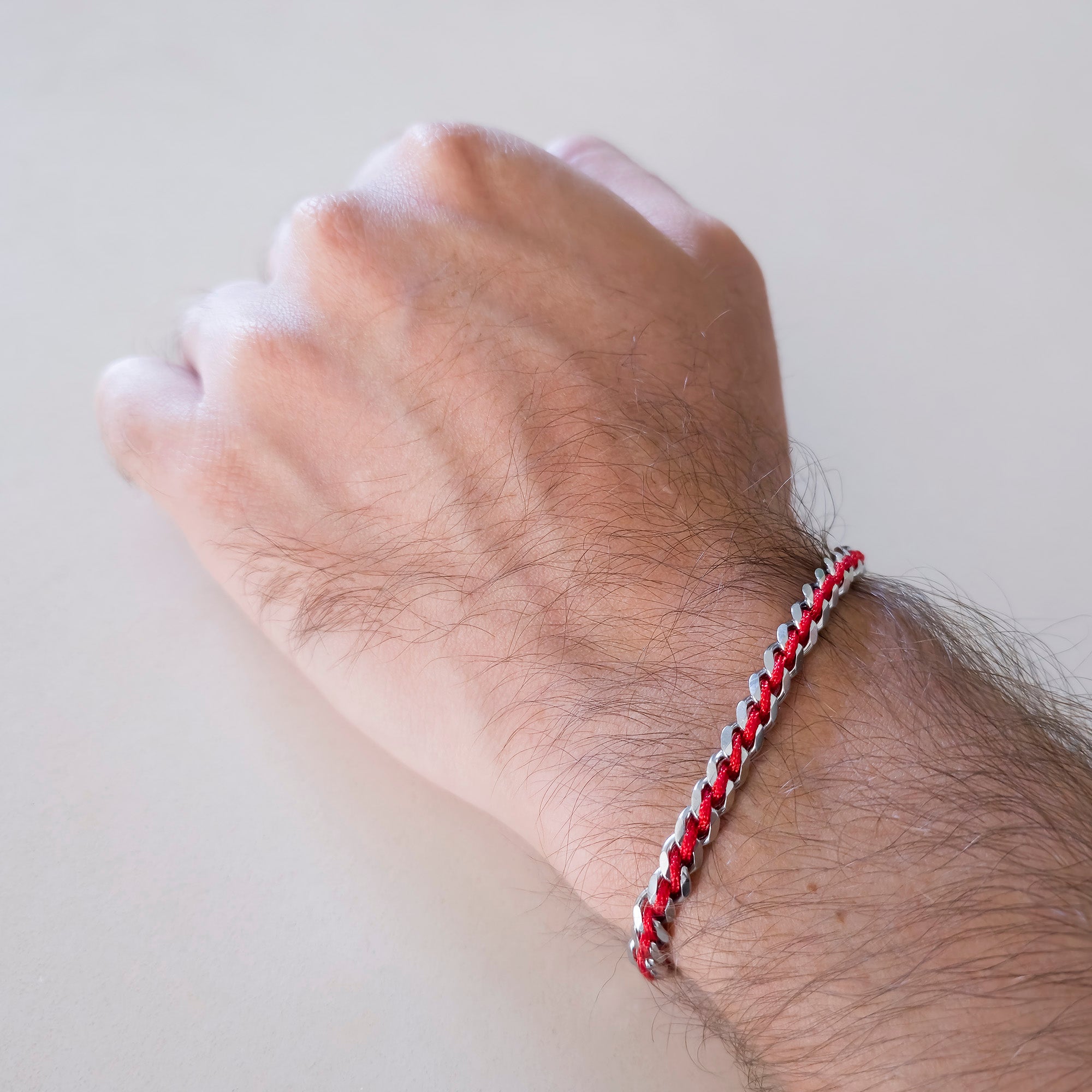 RED CHAIN STEEL BRACELET