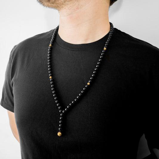 STONE GOLDEN SPHERE NECKLACE