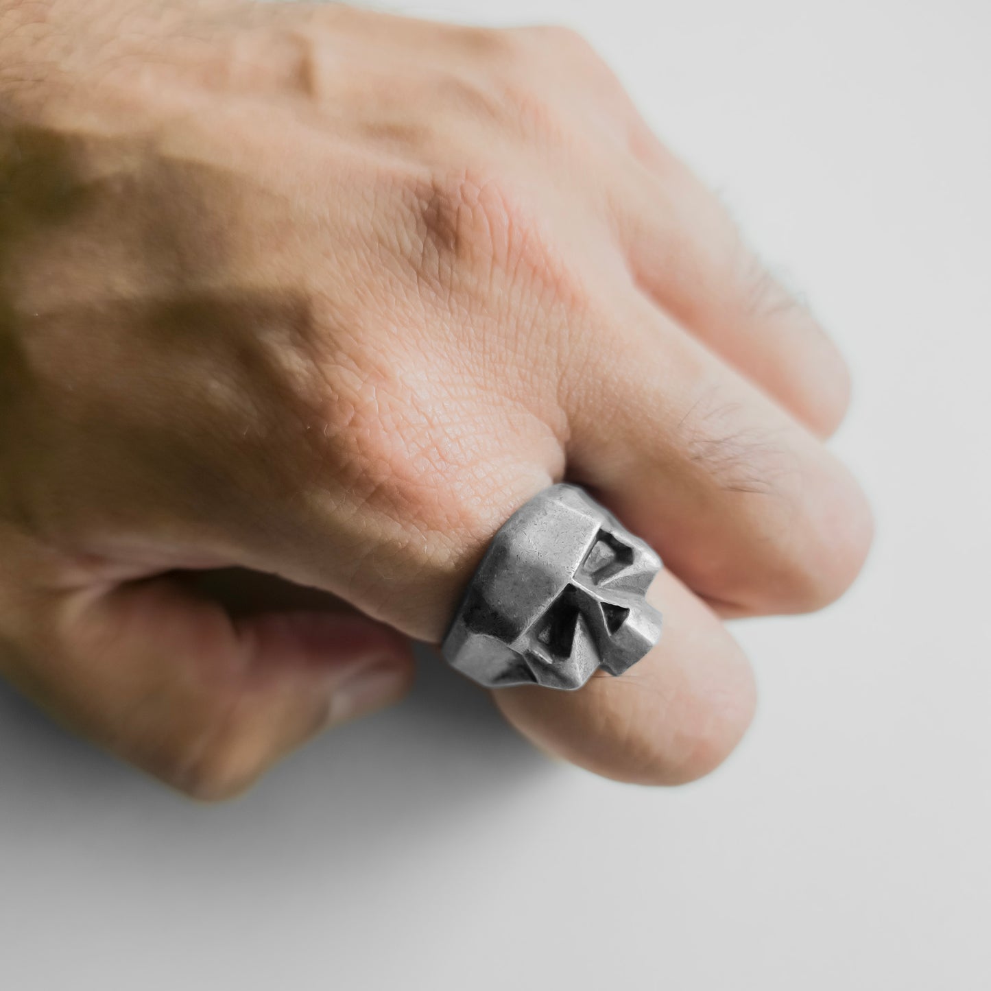 STEEL SKULL RING