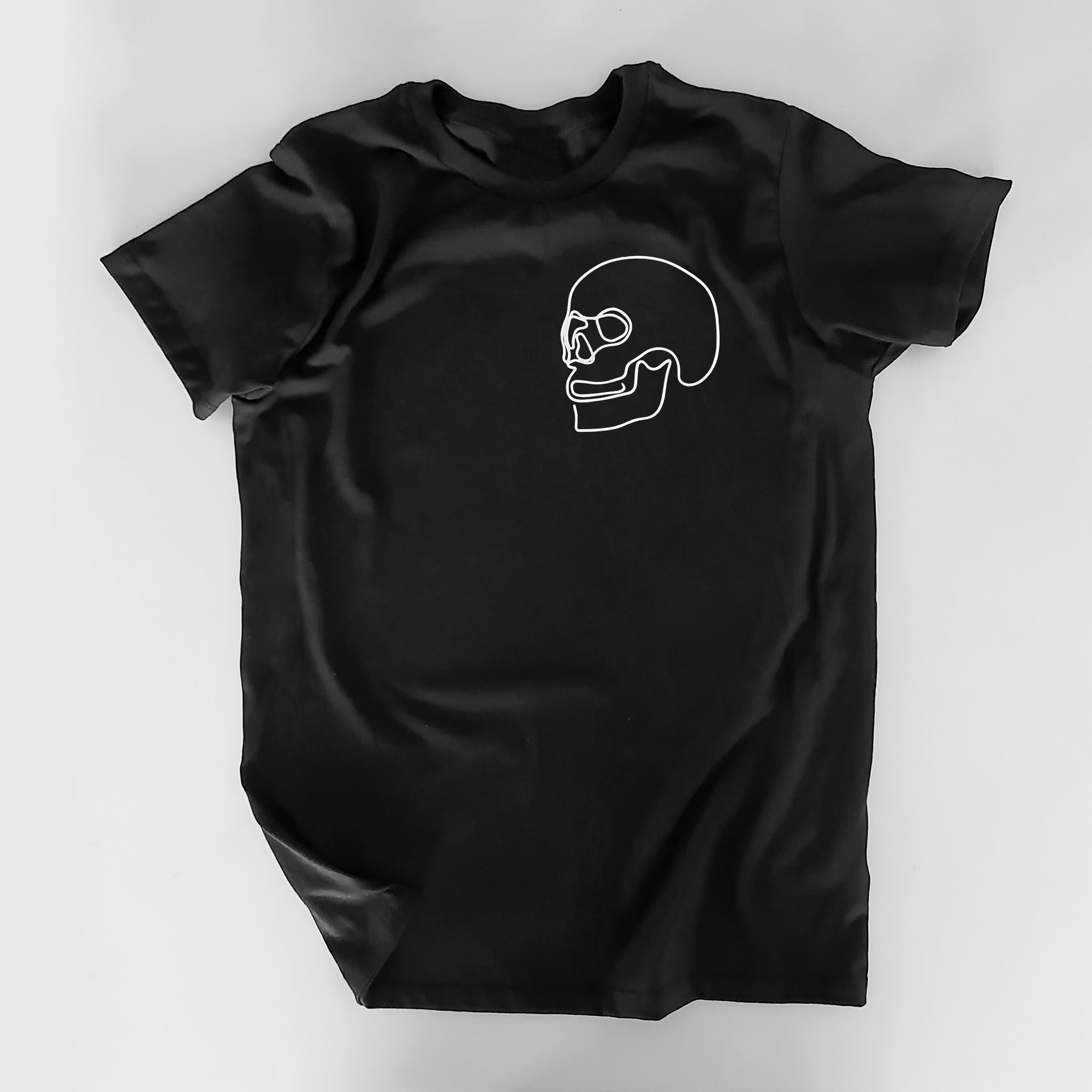 LINE SKULL BLACK TEE