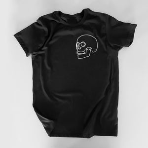 LINE SKULL BLACK TEE
