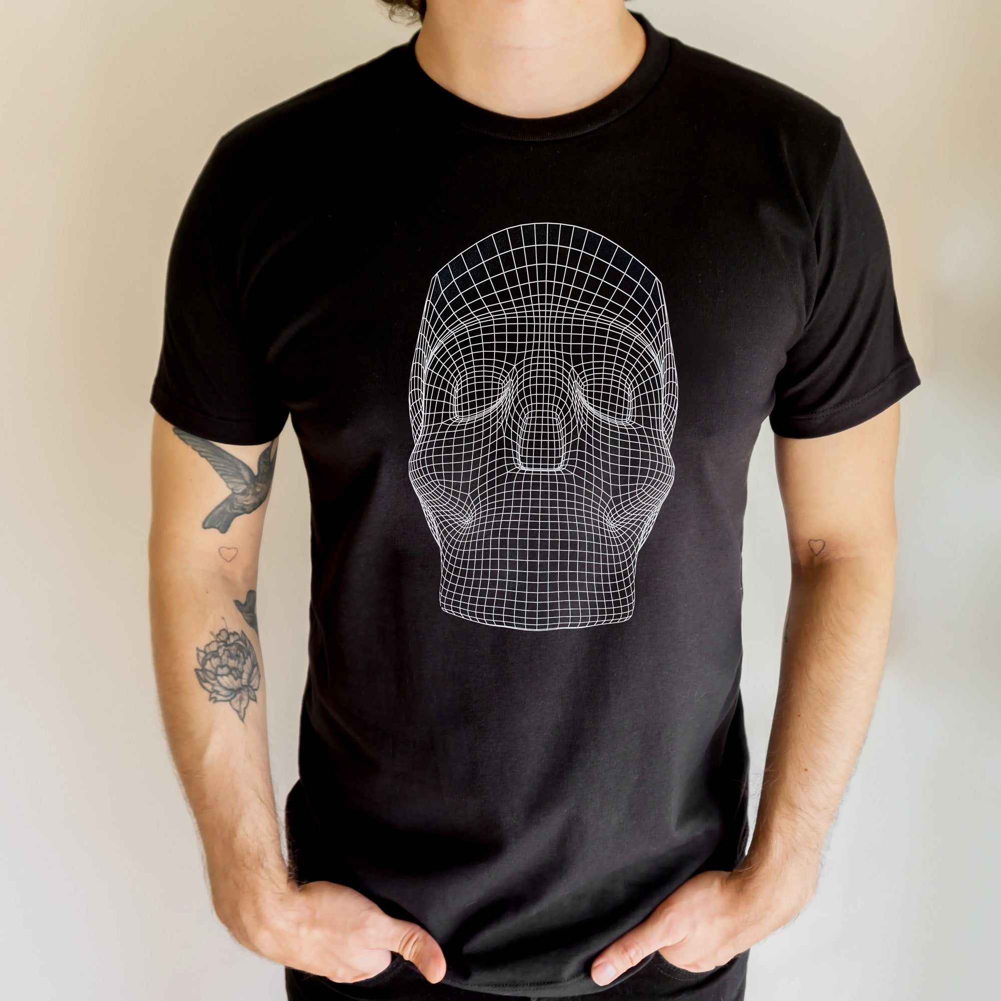 WIRE SKULL BLACK TEE