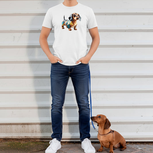 3D DACHSHUND WHITE TEE