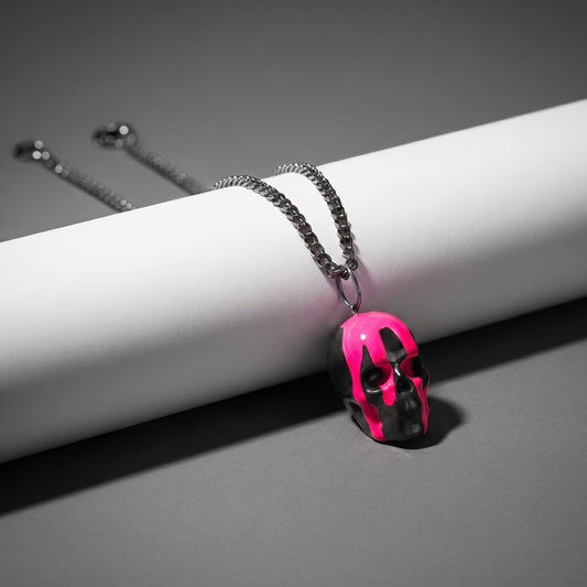 NEON PINK POLISHED SKULL