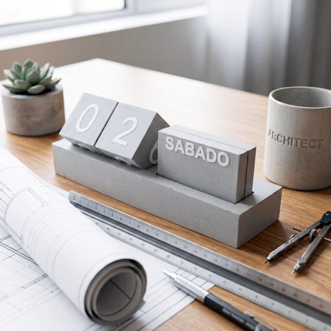 CALENDARIO CON CUBOS DE CONCRETO