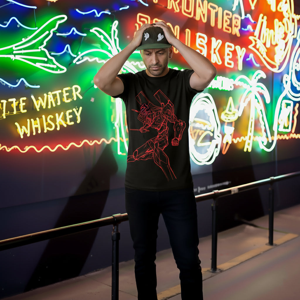 EVANGELION EVA 02 RED BLACK TEE