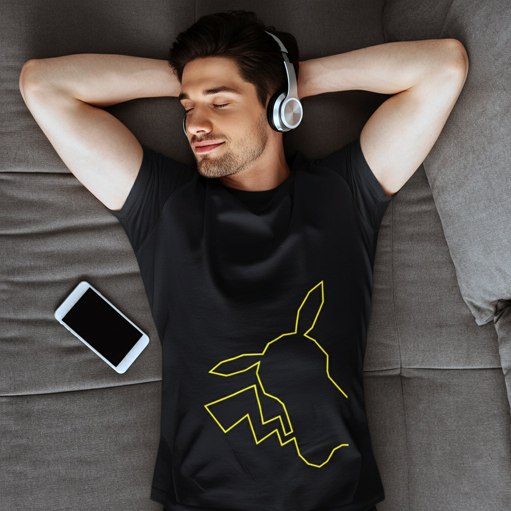 PIKACHU YELLOW BLACK TEE