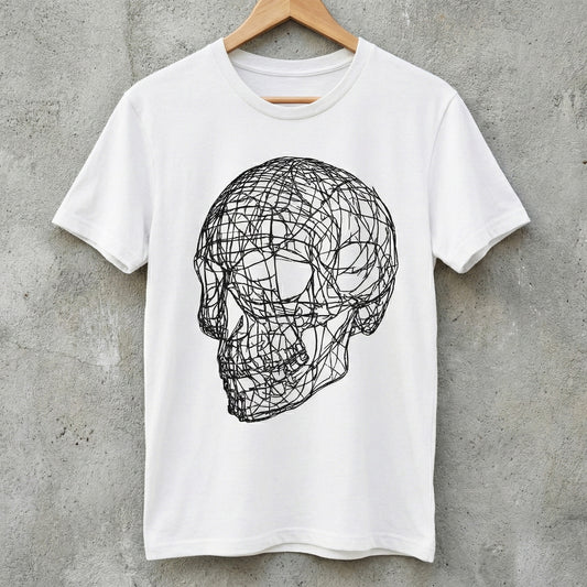 SKULL GRID WHITE TEE