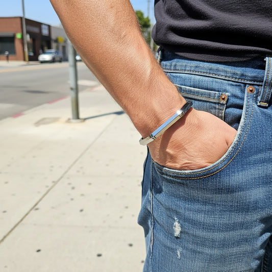 PULSERA HEXAGONO ACERO INOXIDABLE