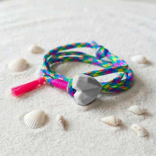 PULSERA CORAZON CONCRETO CORDON CANDY