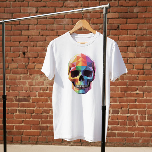 RAINBOW SKULL WHITE TEE