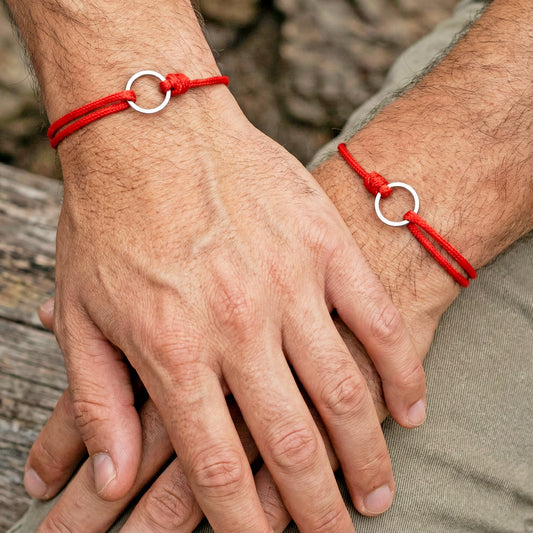 LOVERS RED, SET PULSERAS CON ARO SIMBOLO DE ETERNIDAD
