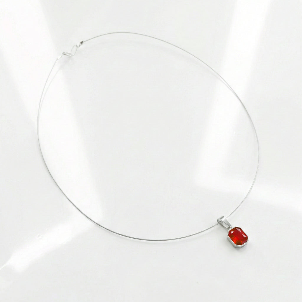 SQUARE STEEL RED CRYSTAL