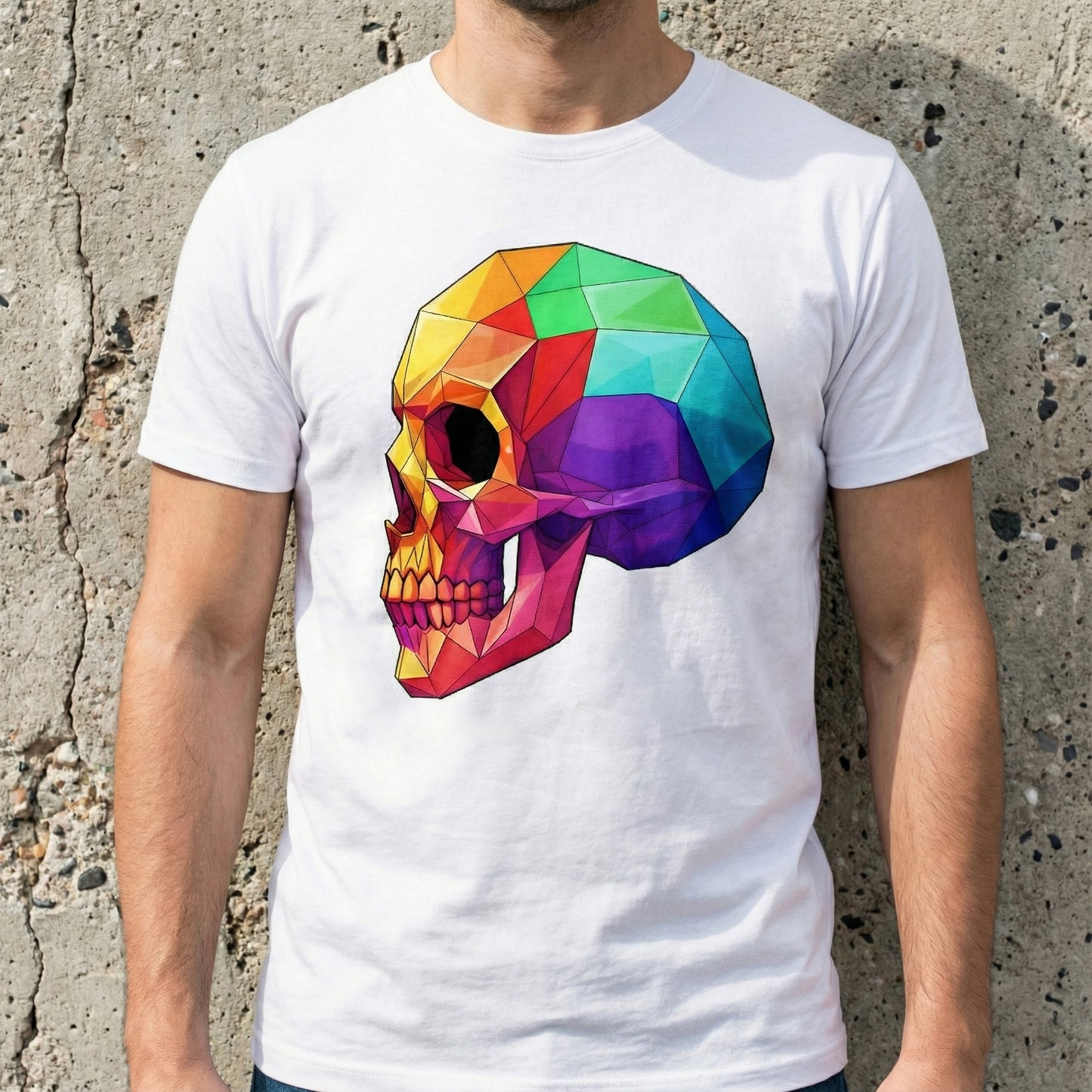 RAINBOW SKULL WHITE TEE II