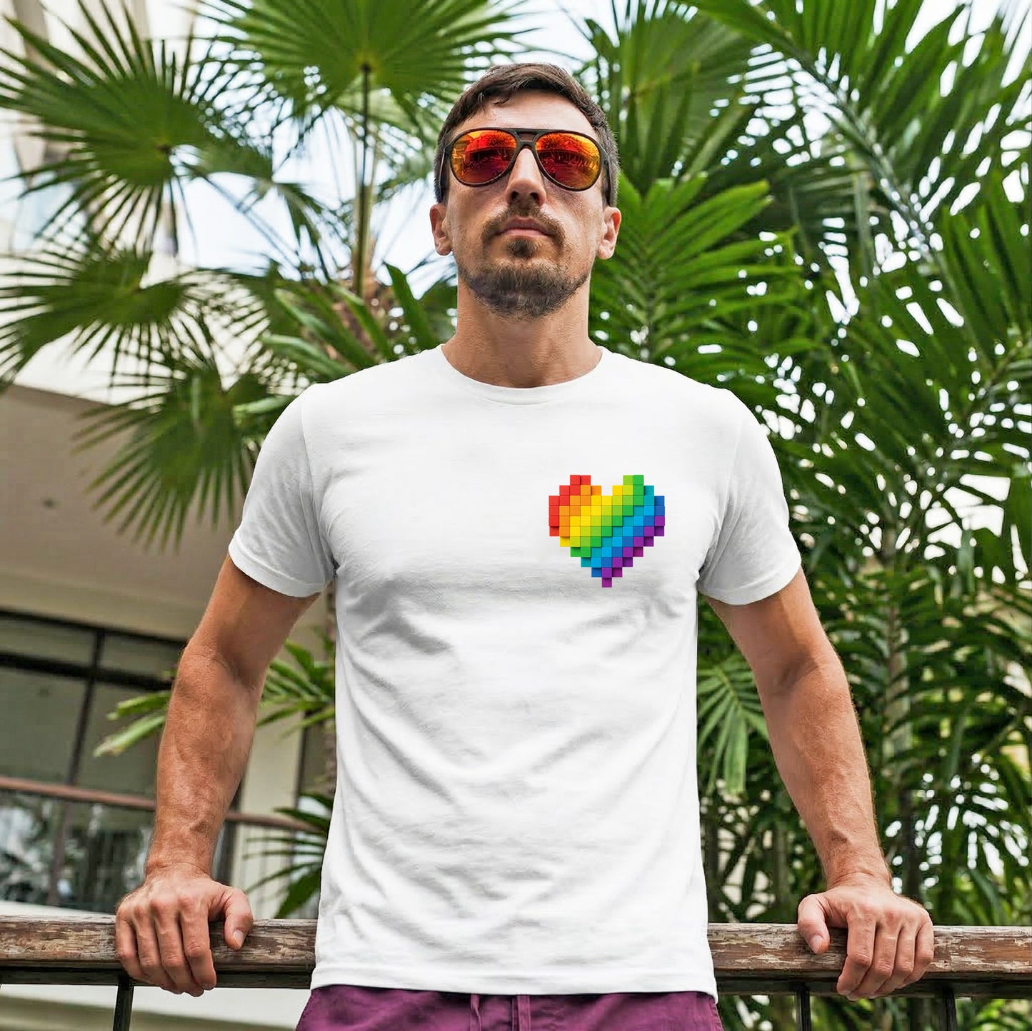 RAINBOW PIXEL LOVE WHITE