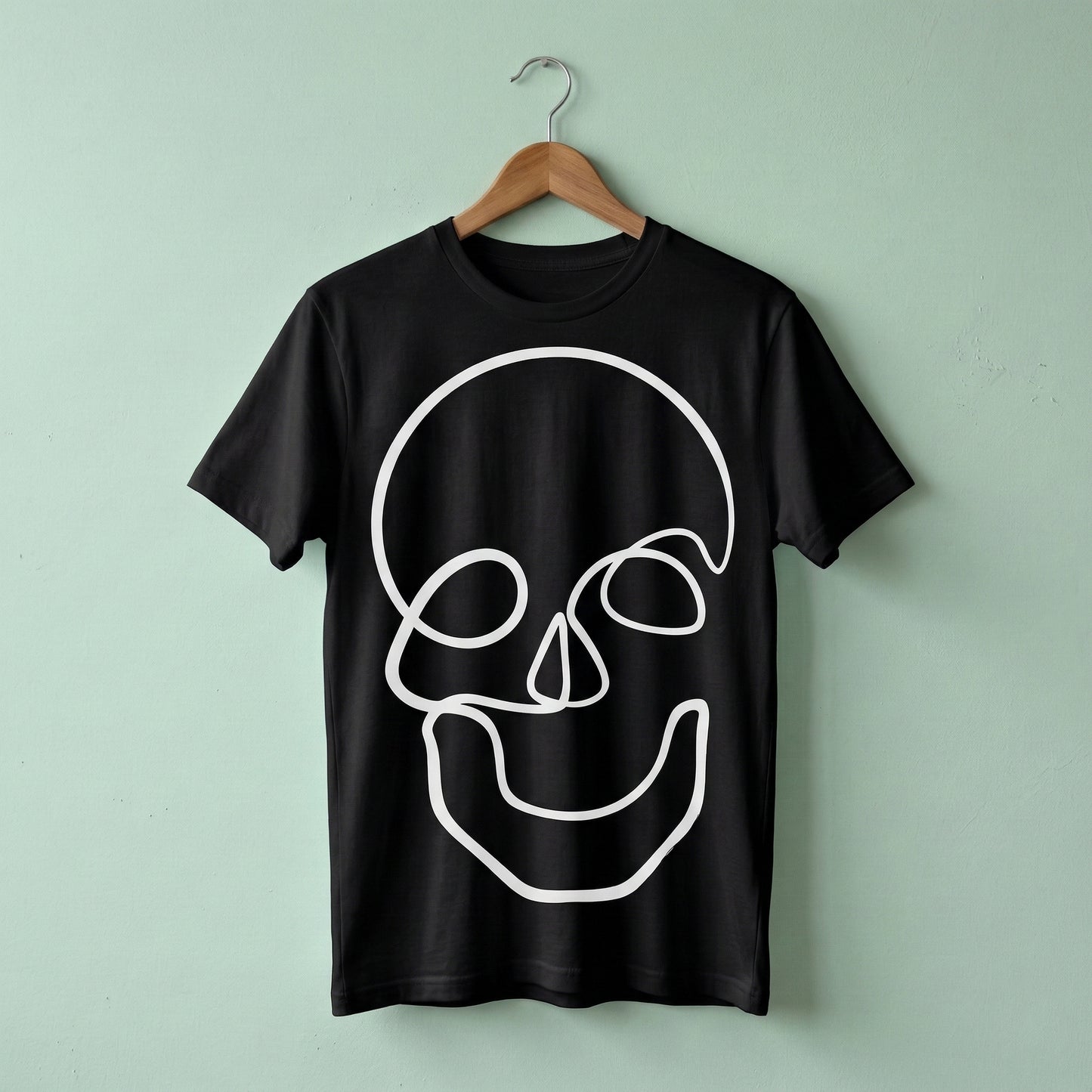 ONE LINE SKULL TEE PLAYERA NEGRA CON DISEÑO CALAVERA