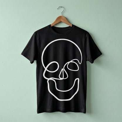 ONE LINE SKULL TEE PLAYERA NEGRA CON DISEÑO CALAVERA