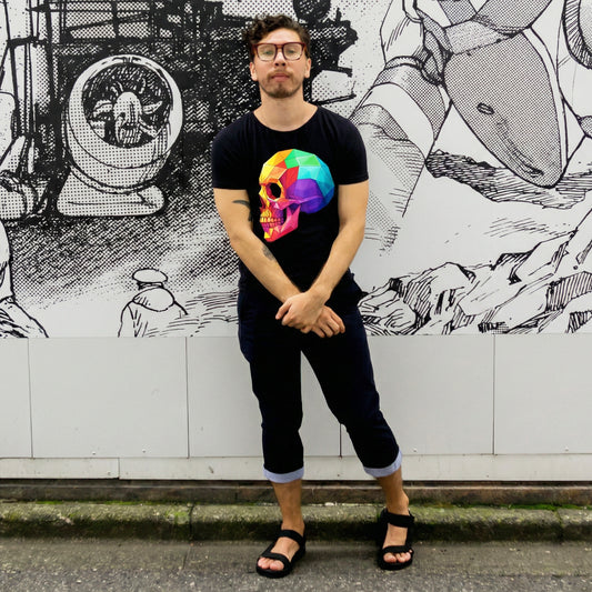 RAINBOW SKULL BLACK TEE II