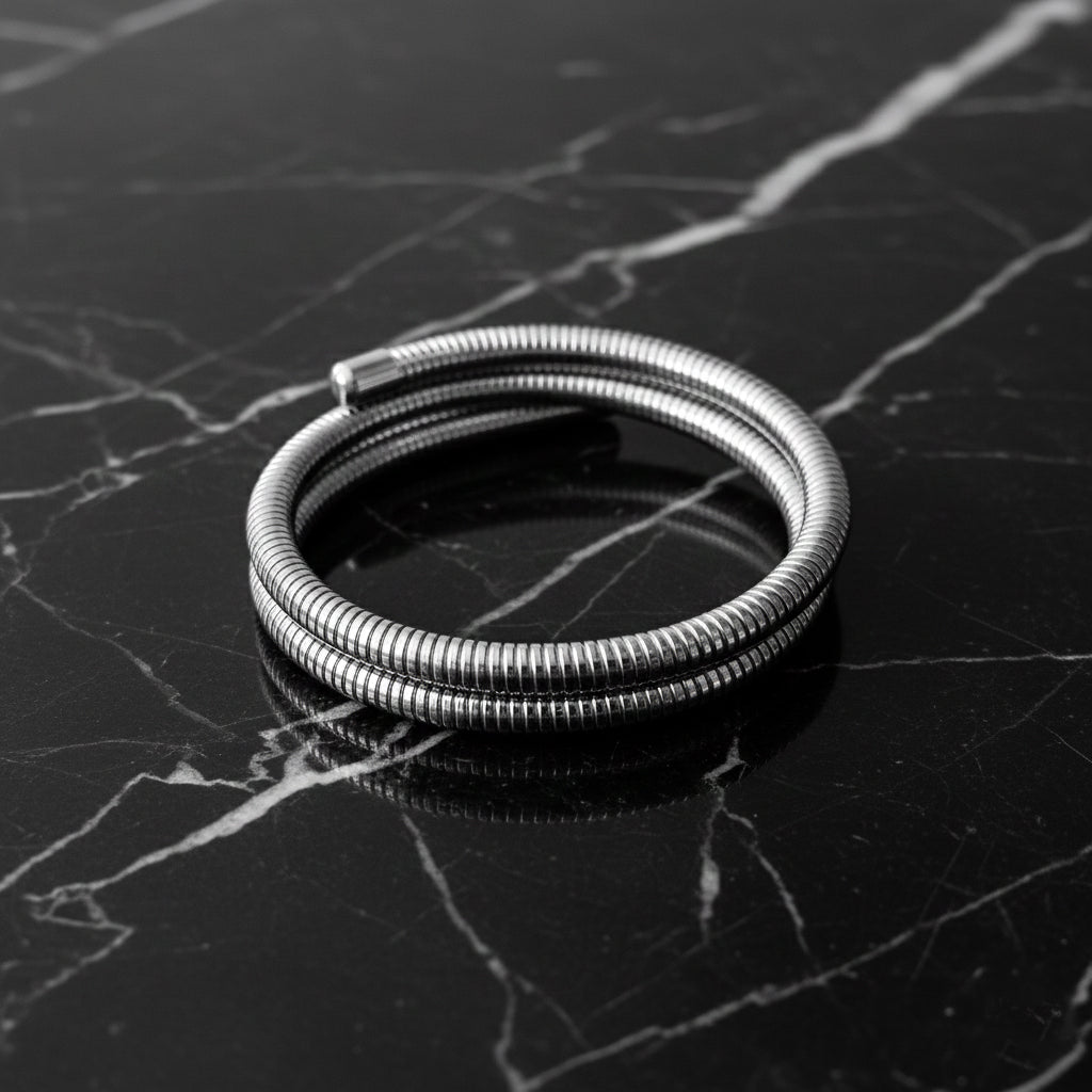 PULSERA CORDON DOBLE ACERO INOXIDABLE