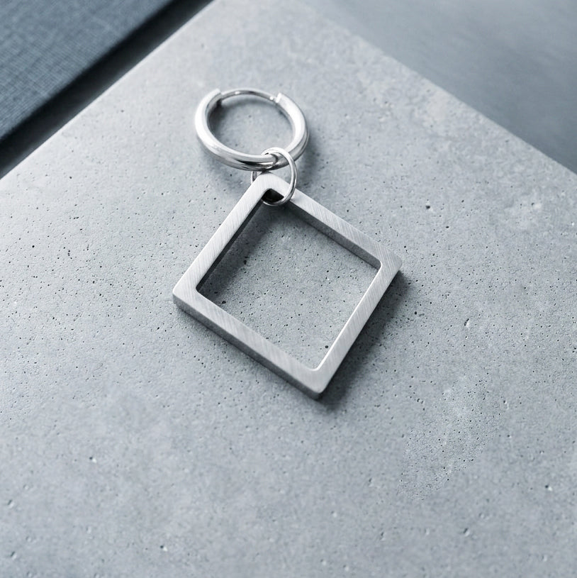 STEEL SQUARE EARRING