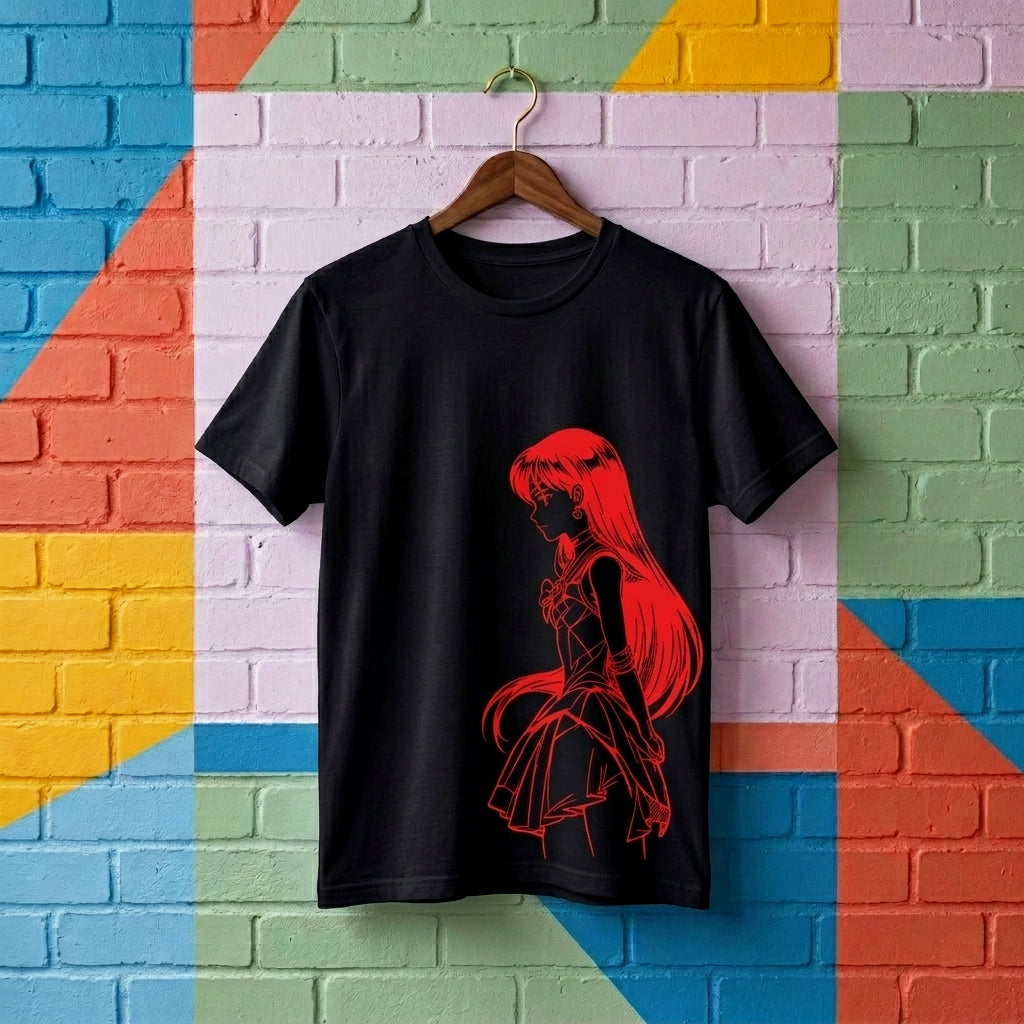 SAILOR MARS SKETCH PLAYERA NEGRA