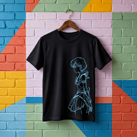 SAILOR MERCURY SKETCH PLAYERA NEGRA