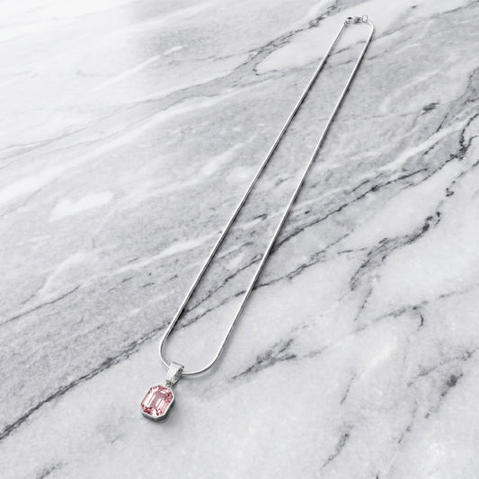 SQUARE STEEL PINK CRYSTAL