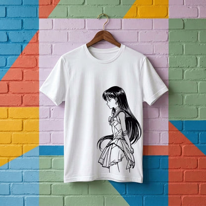 SAILOR MARS SKETCH PLAYERA BLANCA