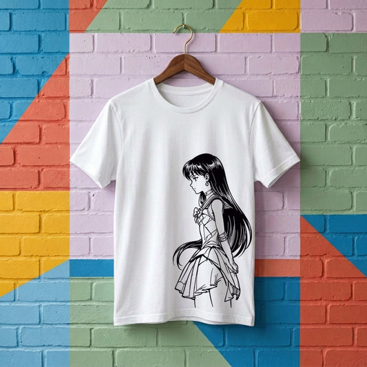 SAILOR MARS SKETCH PLAYERA BLANCA