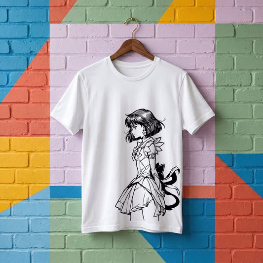 SAILOR SATURN SKETCH PLAYERA BLANCA