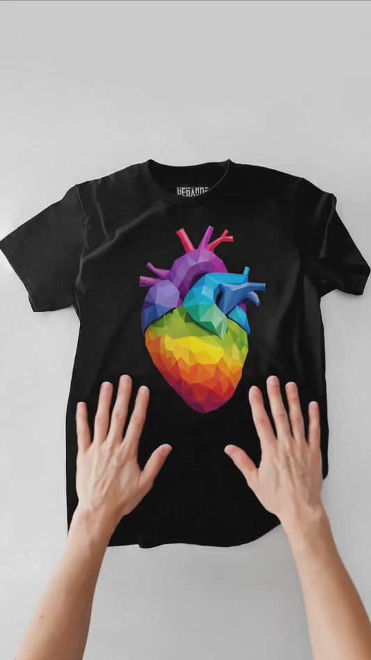 3D COLORS HEART TEE