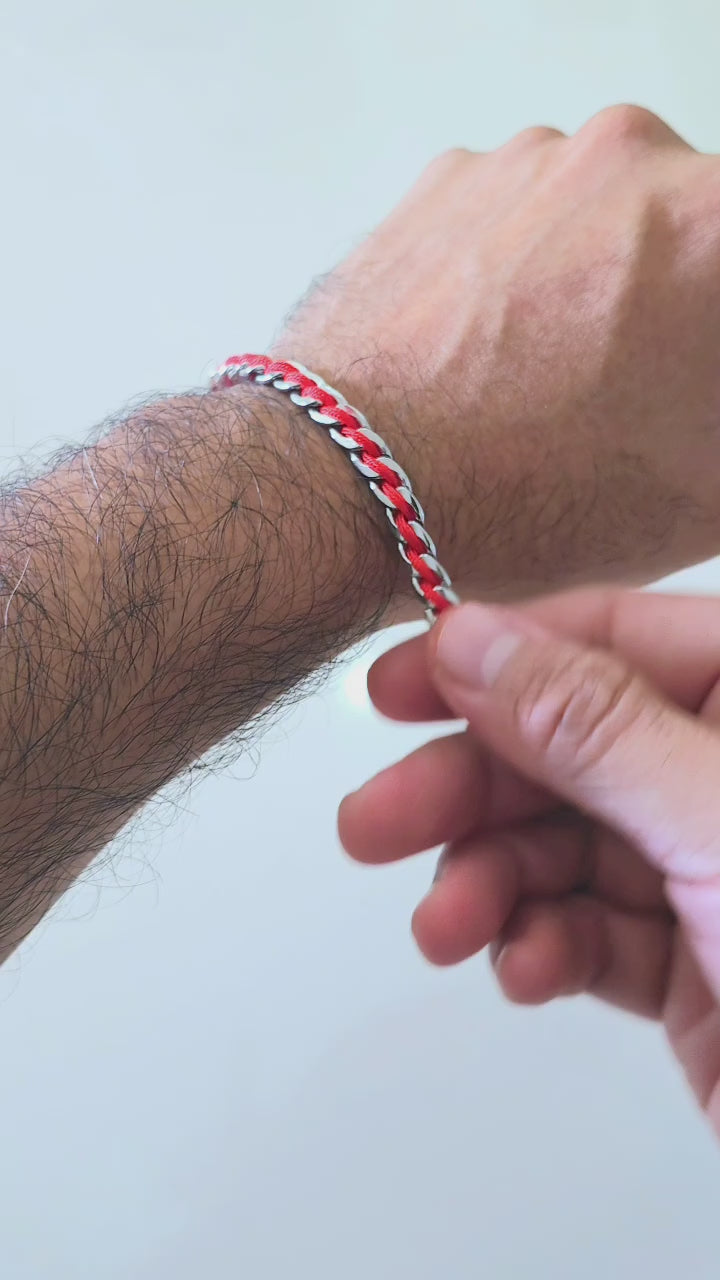 RED CHAIN STEEL BRACELET