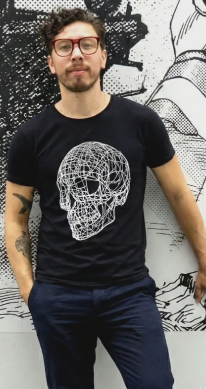 SKULL GRID BLACK TEE
