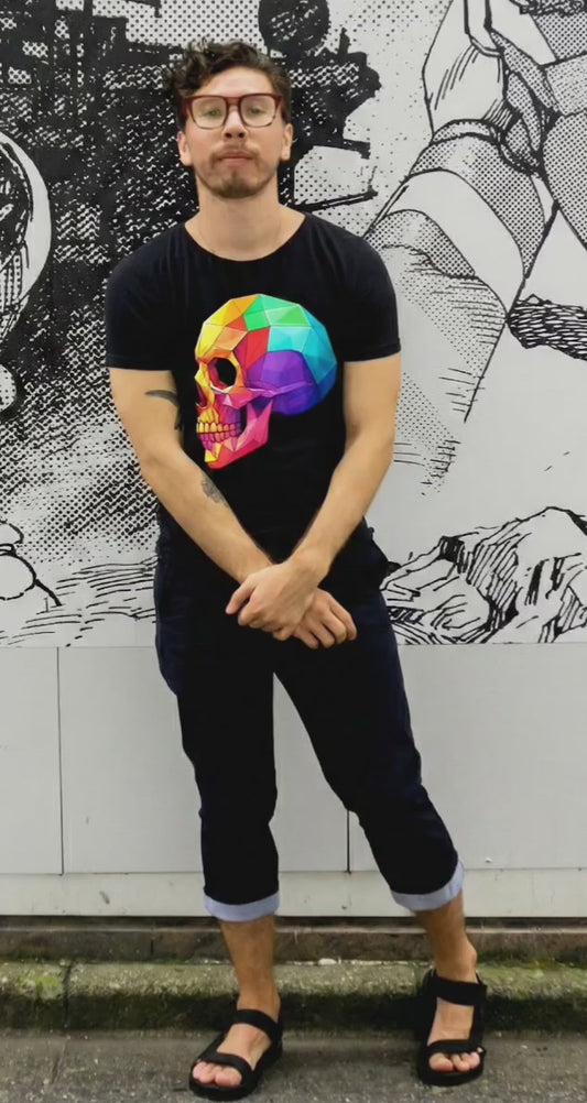 RAINBOW SKULL BLACK TEE II