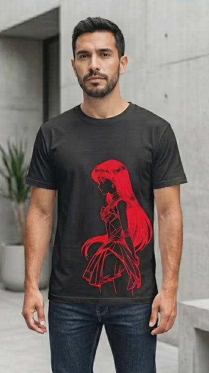 SAILOR MARS SKETCH PLAYERA NEGRA