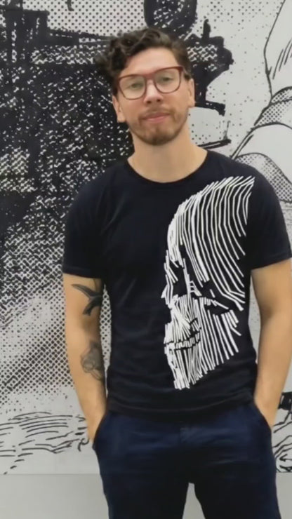 BIG LINES SKULL BLACK TEE