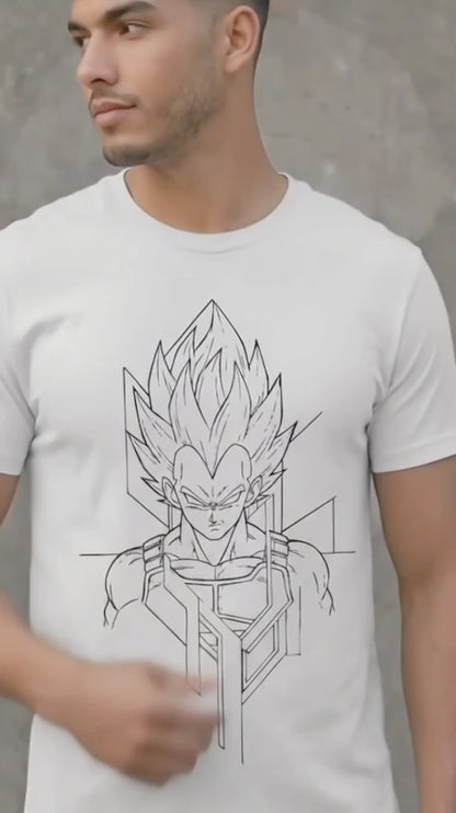 VEGETA SKETCH PLAYERA BLANCA