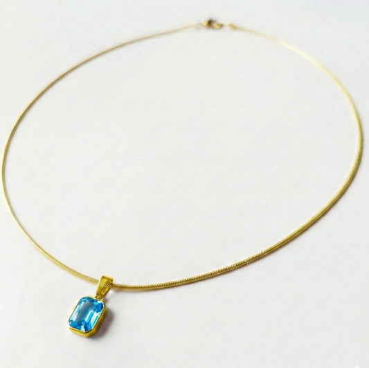 SQUARE GOLDEN BLUE CRYSTAL